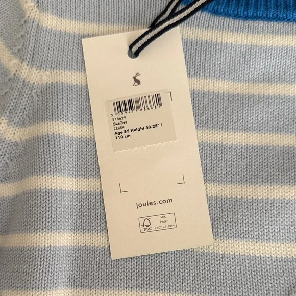 NWT Joules Rainbow Zebra Sweater & Navy Leggings - size 5 - Picture 3 of 6